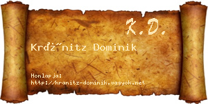 Kránitz Dominik névjegykártya