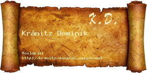 Kránitz Dominik névjegykártya
